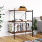 vidaXL Regal mit 3 Böden Schwarz und Dunkles Holz 80x40x92 cm vidaXL Regal mit 3 Böden Schwarz und Dunkles Holz 80x40x92 cm
