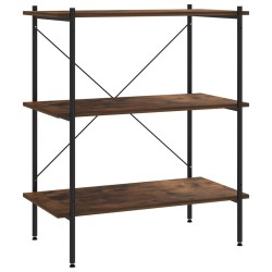 vidaXL Regal mit 3 Böden Schwarz und Dunkles Holz 80x40x92 cm