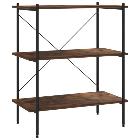 vidaXL Regal mit 3 Böden Schwarz und Dunkles Holz 80x40x92 cm