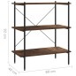 vidaXL Regal mit 3 Böden Schwarz und Dunkles Holz 80x40x92 cm vidaXL Regal mit 3 Böden Schwarz und Dunkles Holz 80x40x92 cm