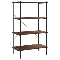 vidaXL Regal mit 4 Böden Schwarz und Dunkles Holz 80x40x130 cm