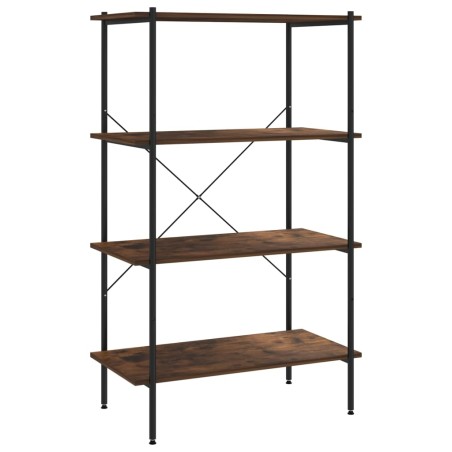 vidaXL Regal mit 4 Böden Schwarz und Dunkles Holz 80x40x130 cm