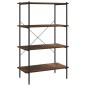 vidaXL Regal mit 4 Böden Schwarz und Dunkles Holz 80x40x130 cm