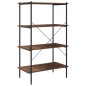 vidaXL Regal mit 4 Böden Schwarz und Dunkles Holz 80x40x130 cm