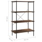 vidaXL Regal mit 4 Böden Schwarz und Dunkles Holz 80x40x130 cm