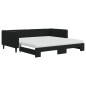 vidaXL Tagesbett Ausziehbar mit Matratzen Schwarz 100x200 cm Samt vidaXL Tagesbett Ausziehbar mit Matratzen Schwarz 100x200 cm Samt