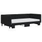vidaXL Tagesbett Ausziehbar mit Matratzen Schwarz 100x200 cm Samt vidaXL Tagesbett Ausziehbar mit Matratzen Schwarz 100x200 cm Samt