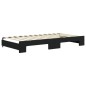 vidaXL Tagesbett Ausziehbar mit Matratzen Schwarz 100x200 cm Samt vidaXL Tagesbett Ausziehbar mit Matratzen Schwarz 100x200 cm Samt