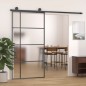 vidaXL Schiebetür ESG Glas und Aluminium mattiert 102,5x205 cm Schwarz vidaXL Schiebetür ESG Glas und Aluminium mattiert 102,5x205 cm Schwarz