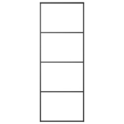 vidaXL Schiebetür ESG-Glas und Aluminium mattiert 76x205 cm Schwarz