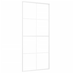 vidaXL Schiebetür ESG-Glas und Aluminium 90x205 cm Weiß