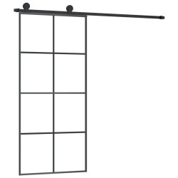 vidaXL Schiebetür mit Beschlag 90x205 cm ESG-Glas & Aluminium