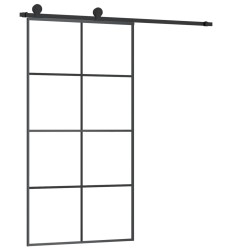 vidaXL Schiebetür mit Beschlag 102,5x205 cm ESG-Glas & Aluminium