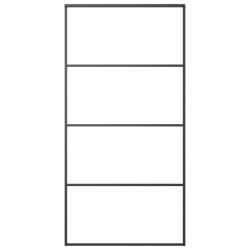 vidaXL Schiebetür ESG Glas und Aluminium mattiert 102,5x205 cm Schwarz