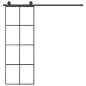 vidaXL Schiebetür mit Beschlag 76x205 cm ESG-Glas & Aluminium vidaXL Schiebetür mit Beschlag 76x205 cm ESG-Glas & Aluminium