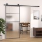 vidaXL Schiebetür ESG-Glas und Aluminium mattiert 90x205 cm Schwarz vidaXL Schiebetür ESG-Glas und Aluminium mattiert 90x205 cm Schwarz