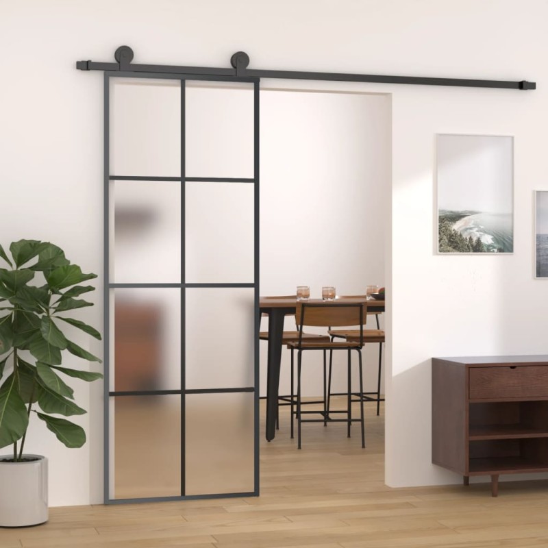 vidaXL Schiebetür mit Beschlag 76x205 cm ESG-Glas & Aluminium vidaXL Schiebetür mit Beschlag 76x205 cm ESG-Glas & Aluminium