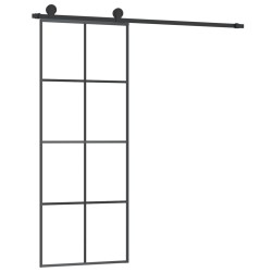 vidaXL Schiebetür mit Beschlag 76x205 cm ESG-Glas & Aluminium