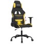 Gaming-Stuhl mit Massagefunktion Schwarz und Gelb Stoff Gaming-Stuhl mit Massagefunktion Schwarz und Gelb Stoff