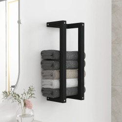 vidaXL Handtuchhalter Schwarz 23x18x60 cm Massivholz Kiefer