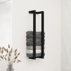 vidaXL Handtuchhalter Schwarz 23x18x90 cm Massivholz Kiefer