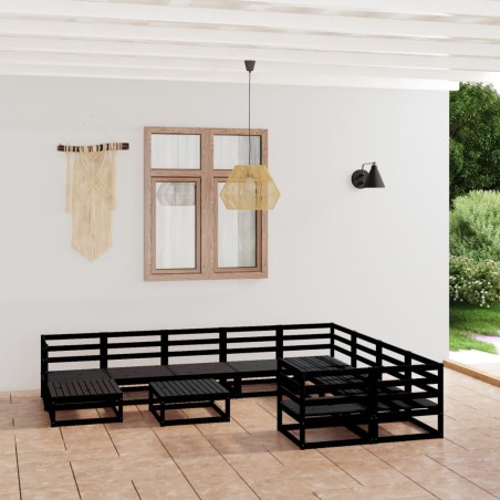vidaXL 11-tlg. Garten-Lounge-Set Massivholz Kiefer