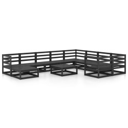 vidaXL 11-tlg. Garten-Lounge-Set Massivholz Kiefer