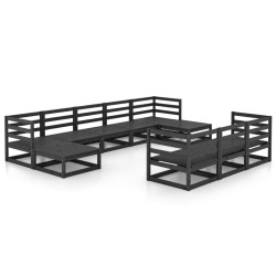 vidaXL 10-tlg. Garten-Lounge-Set Massivholz Kiefer