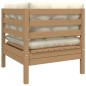 vidaXL Gartensofa 2-Sitzer mit Creme Kissen Massivholz Kiefer vidaXL Gartensofa 2-Sitzer mit Creme Kissen Massivholz Kiefer