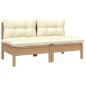 vidaXL 2-Sitzer-Gartensofa mit Kissen Creme Massivholz Kiefer vidaXL 2-Sitzer-Gartensofa mit Kissen Creme Massivholz Kiefer