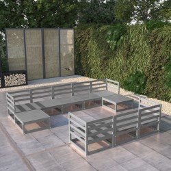 vidaXL 10-tlg. Garten-Lounge-Set Kiefer Massivholz
