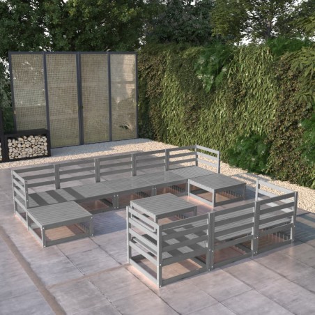 vidaXL 11-tlg. Garten-Lounge-Set Kiefer Massivholz 