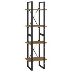 vidaXL Bücherregal 4 Fächer Braun 40x30x140 cm Kiefer Massivholz