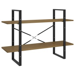 vidaXL Bücherregal 2 Fächer Braun 100x30x70 cm Kiefer Massivholz