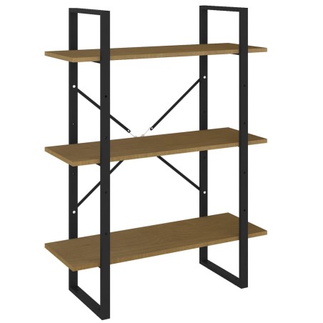 vidaXL Bücherregal 3 Fächer Braun 80x30x105 cm Massivholz Kiefer