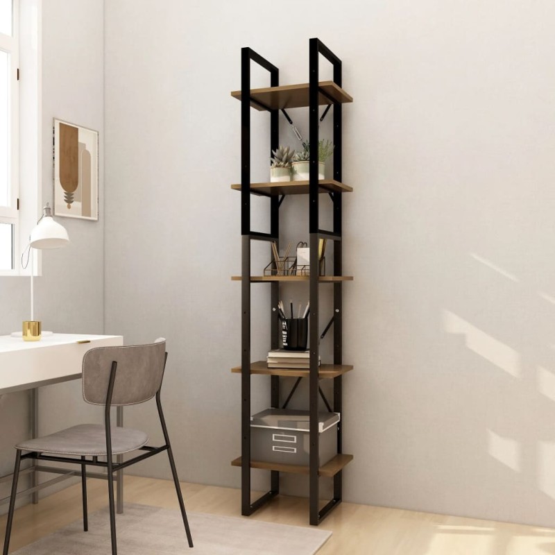 vidaXL Bücherregal 5 Fächer Braun 40x30x175 cm Massivholz Kiefer vidaXL Bücherregal 5 Fächer Braun 40x30x175 cm Massivholz Kiefer