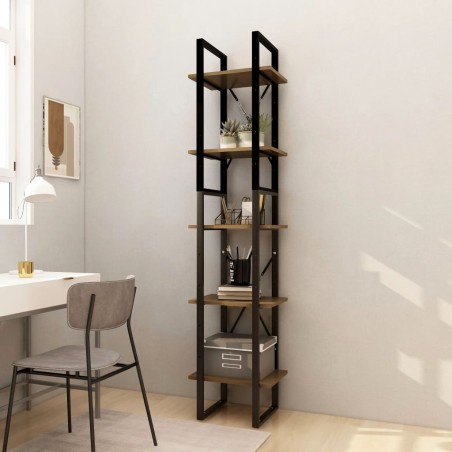 vidaXL Bücherregal 5 Fächer Braun 40x30x175 cm Massivholz Kiefer