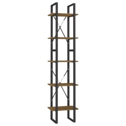 vidaXL Bücherregal 5 Fächer Braun 40x30x175 cm Massivholz Kiefer