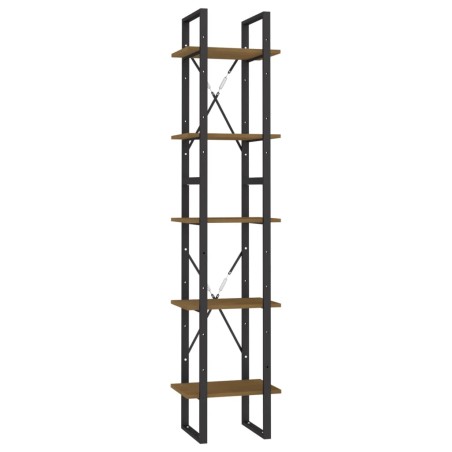 vidaXL Bücherregal 5 Fächer Braun 40x30x175 cm Massivholz Kiefer