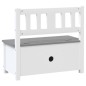 vidaXL Kinderbank mit Stauraum Weiß und Grau 60x30x55 cm MDF vidaXL Kinderbank mit Stauraum Weiß und Grau 60x30x55 cm MDF