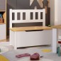 vidaXL Kinderbank mit Stauraum Weiß und Beige 60x30x55 cm MDF vidaXL Kinderbank mit Stauraum Weiß und Beige 60x30x55 cm MDF