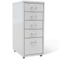 vidaXL Registerschrank mit 5 Schubladen Grau 68,5 cm Stahl vidaXL Registerschrank mit 5 Schubladen Grau 68,5 cm Stahl