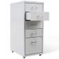 vidaXL Registerschrank mit 5 Schubladen Grau 68,5 cm Stahl vidaXL Registerschrank mit 5 Schubladen Grau 68,5 cm Stahl