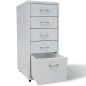 vidaXL Registerschrank mit 5 Schubladen Grau 68,5 cm Stahl vidaXL Registerschrank mit 5 Schubladen Grau 68,5 cm Stahl