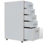 vidaXL Registerschrank mit 5 Schubladen Grau 68,5 cm Stahl vidaXL Registerschrank mit 5 Schubladen Grau 68,5 cm Stahl