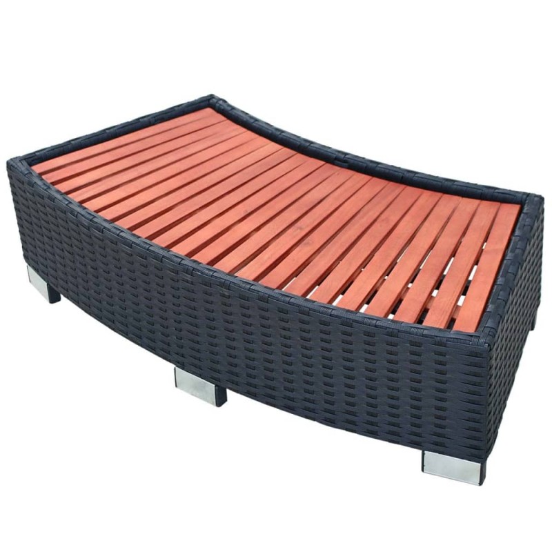 vidaXL Spa-Einstiegsstufe Poly Rattan 92×45×25 cm Schwarz vidaXL Spa-Einstiegsstufe Poly Rattan 92×45×25 cm Schwarz