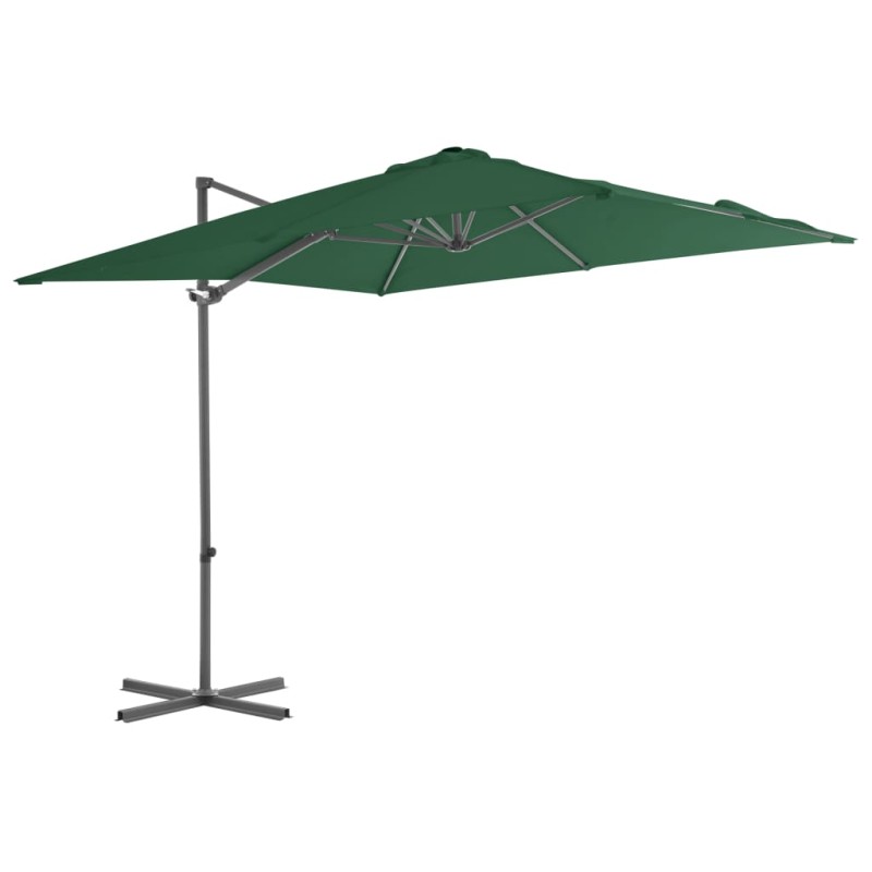vidaXL Ampelschirm mit Stahlmast Grün 250 x 250 cm vidaXL Ampelschirm mit Stahlmast Grün 250 x 250 cm