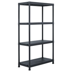 vidaXL Lagerregal Schwarz 100 kg 60 x 30 x 138 cm Kunststoff