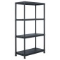 vidaXL Lagerregal Schwarz 100 kg 60 x 30 x 138 cm Kunststoff vidaXL Lagerregal Schwarz 100 kg 60 x 30 x 138 cm Kunststoff