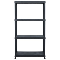 vidaXL Lagerregal Schwarz 100 kg 60 x 30 x 138 cm Kunststoff